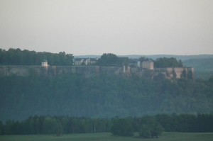 Blick von Bastai auf Festung Königstein